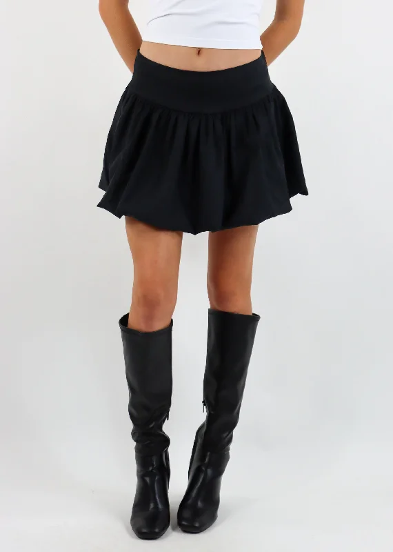 Run For The Hills Bubble Skirt ★ Black leather skirt bold