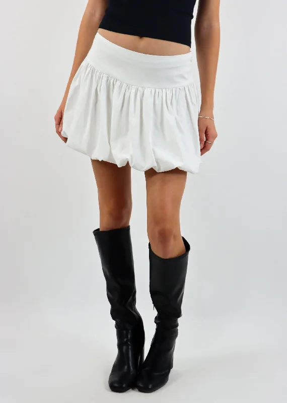 Run For The Hills Bubble Skirt ★ White chiffon skirt airy
