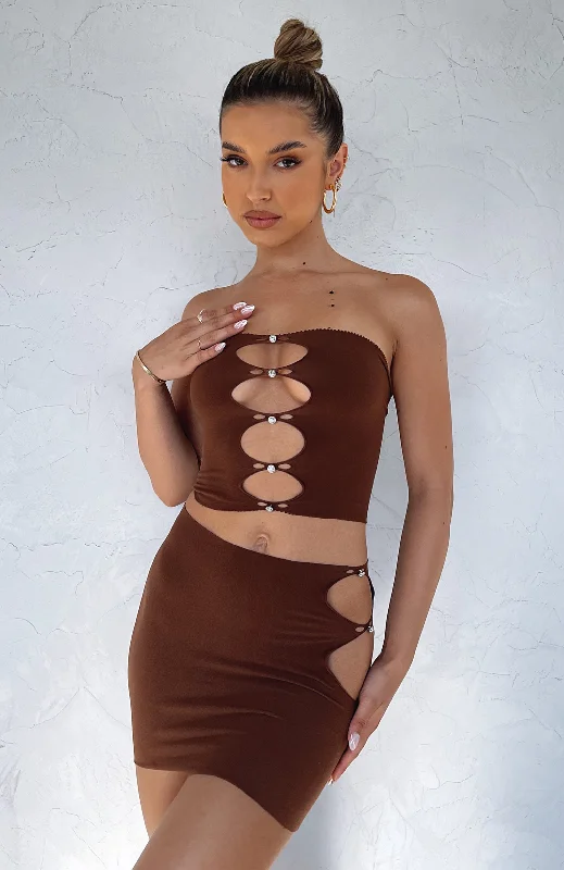 Built Like This Mini Skirt Chocolate mini skirt trendy