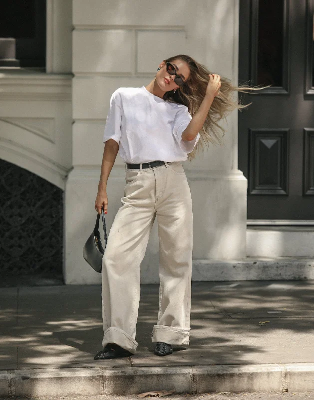 Colton Jeans (Latte) Comfortable Zip-Fly Denim Jeans