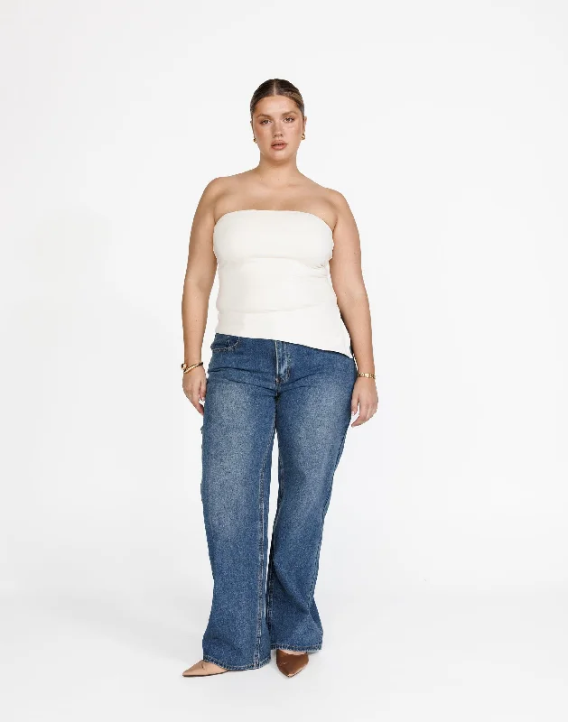 Easton Jeans (Faded Mid Wash) Comfortable Flare Leg Jeans