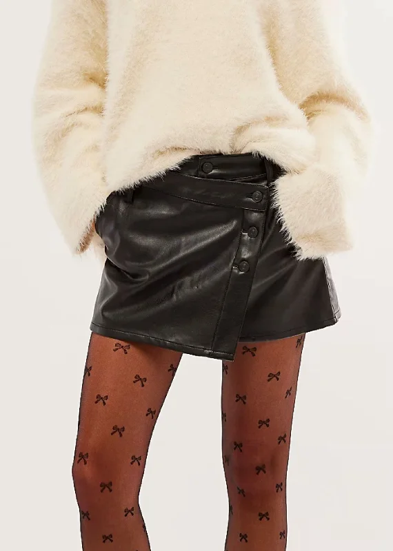 Free People Wynne Vegan Leather Skirt ★ Black lace skirt romantic