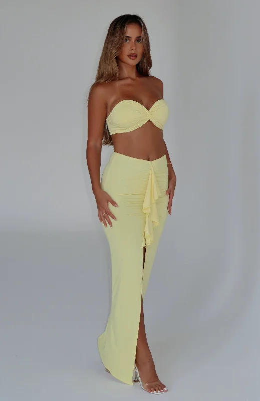 In Her Element Maxi Skirt Buttercup denim skirt classic