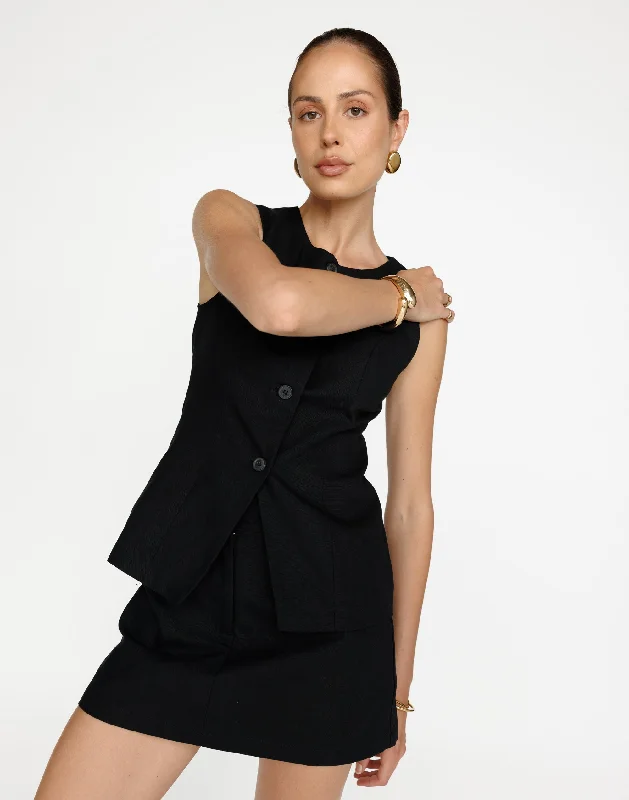 Kristen Mini Skirt (Black) cashmere skirt fine