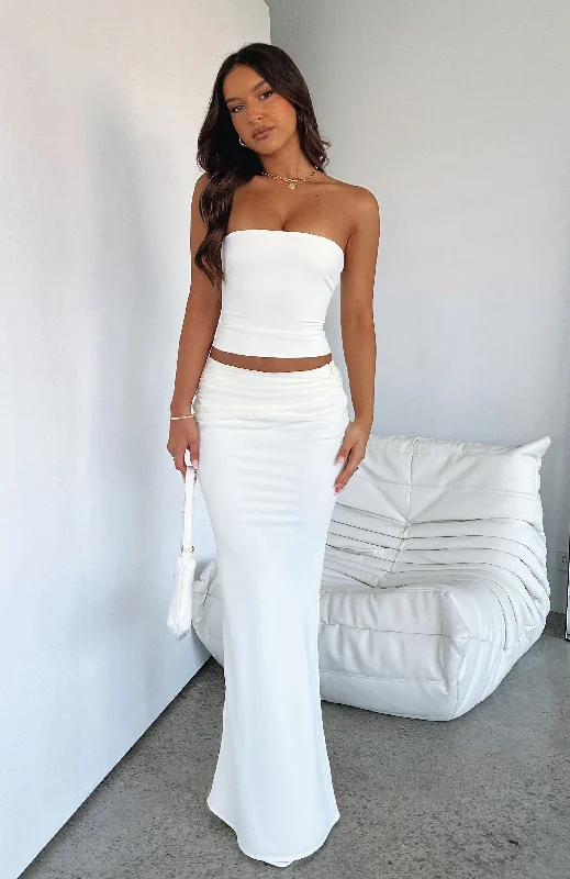 Nightingale Maxi Skirt Cream lace skirt feminine