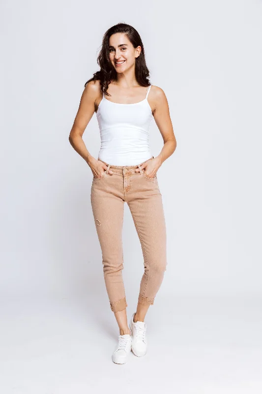 Nova Skinny Jeans - Taupe Cozy Relaxed Fit Jeans