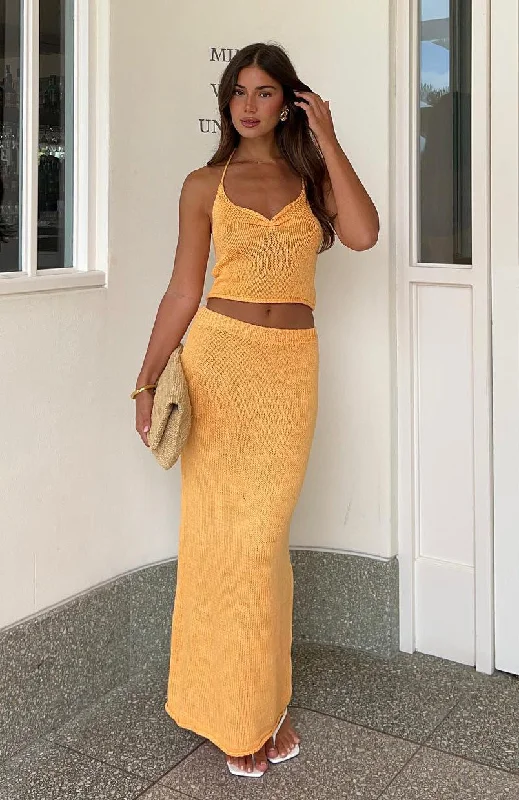 One Time Offer Crochet Maxi Skirt Sherbet cotton skirt soft