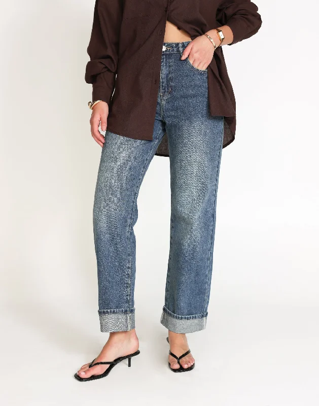 Orson Jeans (Faded Mid Wash) Casual Wide-Legged Denim Jeans