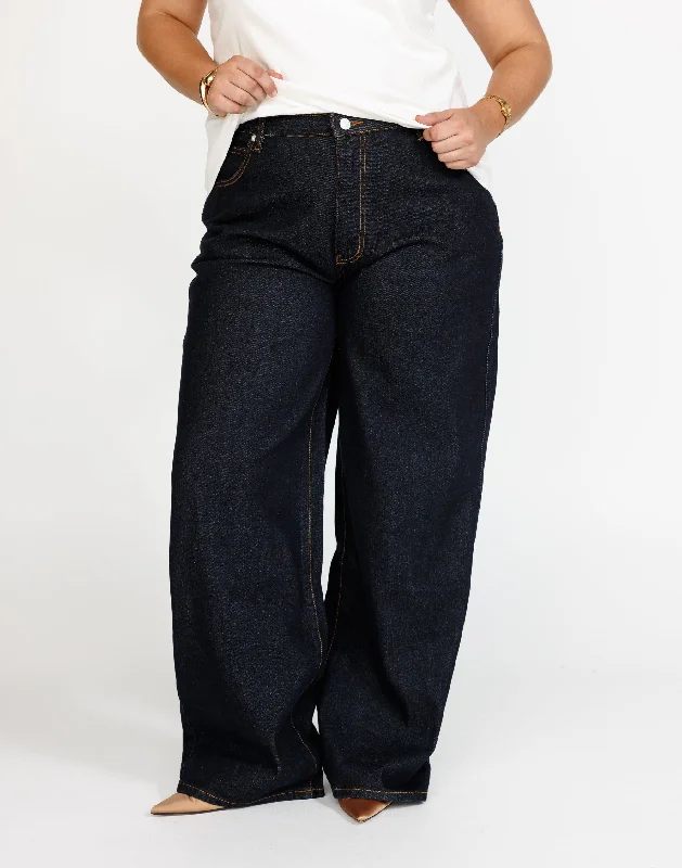 Roman Jeans (Midnight) Trendy Wide-Legged High-Waist Jeans