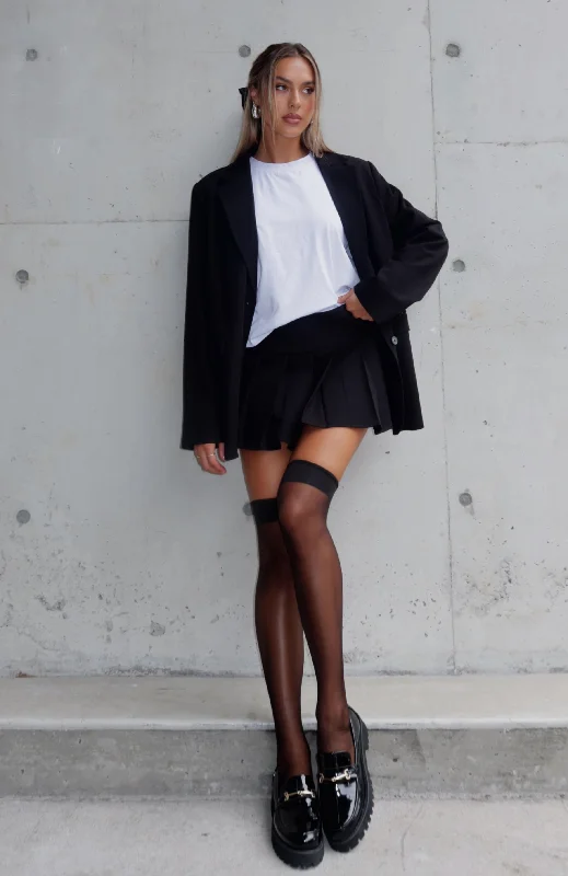 Romance With You Mini Skirt Black wool skirt thick