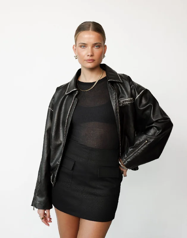 Roxy Mini Skirt (Black) mini skirt trendy