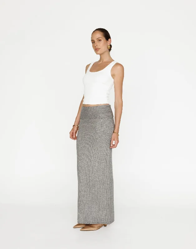 Seline Maxi Skirt (Slate) cotton skirt soft