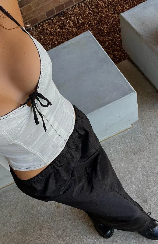 Songs Of Mine Maxi Skirt Black patchwork skirt art