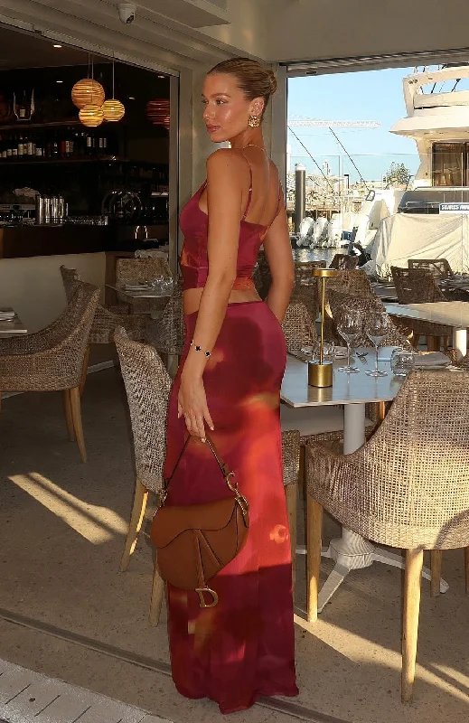 Sunset Girl Maxi Skirt Dark Romance leather skirt bold