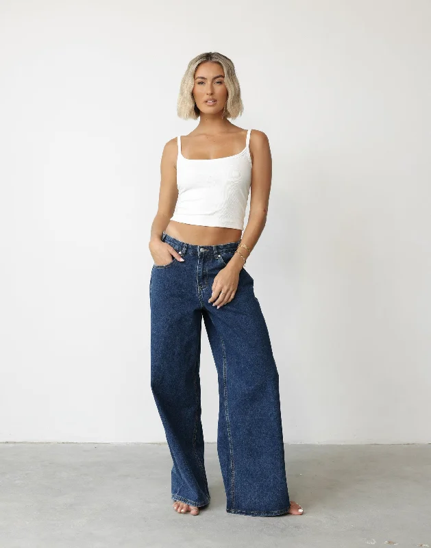 Wren Jeans (Dark Denim) Stylish Stone-Wash Denim Jeans