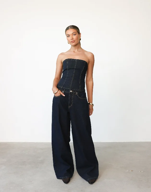 Wren Jeans (Indigo) Trendy Skinny High-Waist Jeans