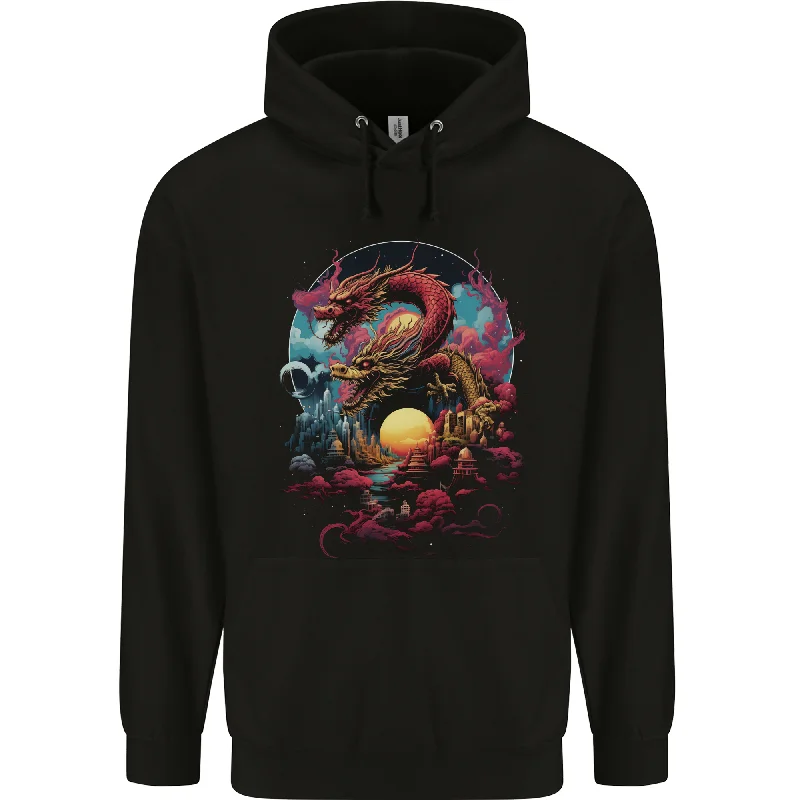 2 Sunset Fantasy Dragons Mens 80% Cotton Hoodie Hoodie with Monochrome Minimalist Simple 2 Sunset Fantasy Dragons Mens 80% Cotton Hoodie Hoodie with Monochrome Minimalist Simple