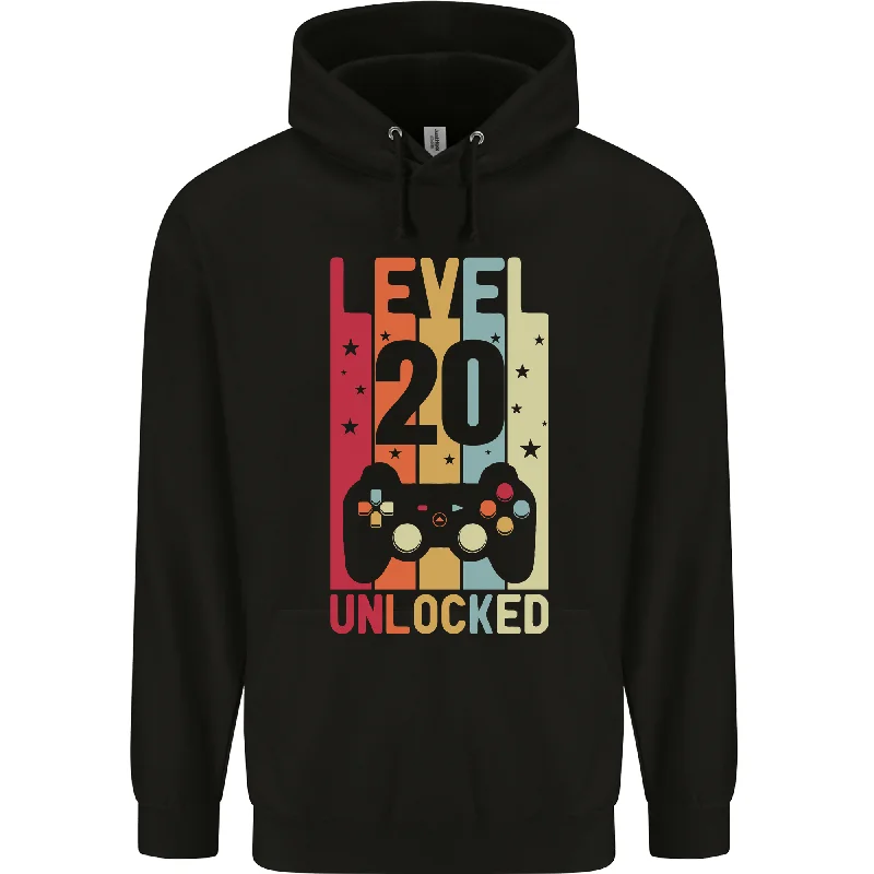 20th Birthday 20 Year Old Level Up Gaming Mens 80% Cotton Hoodie Hoodie with Hem Lace Feminine Delicate 20th Birthday 20 Year Old Level Up Gaming Mens 80% Cotton Hoodie Hoodie with Hem Lace Feminine Delicate