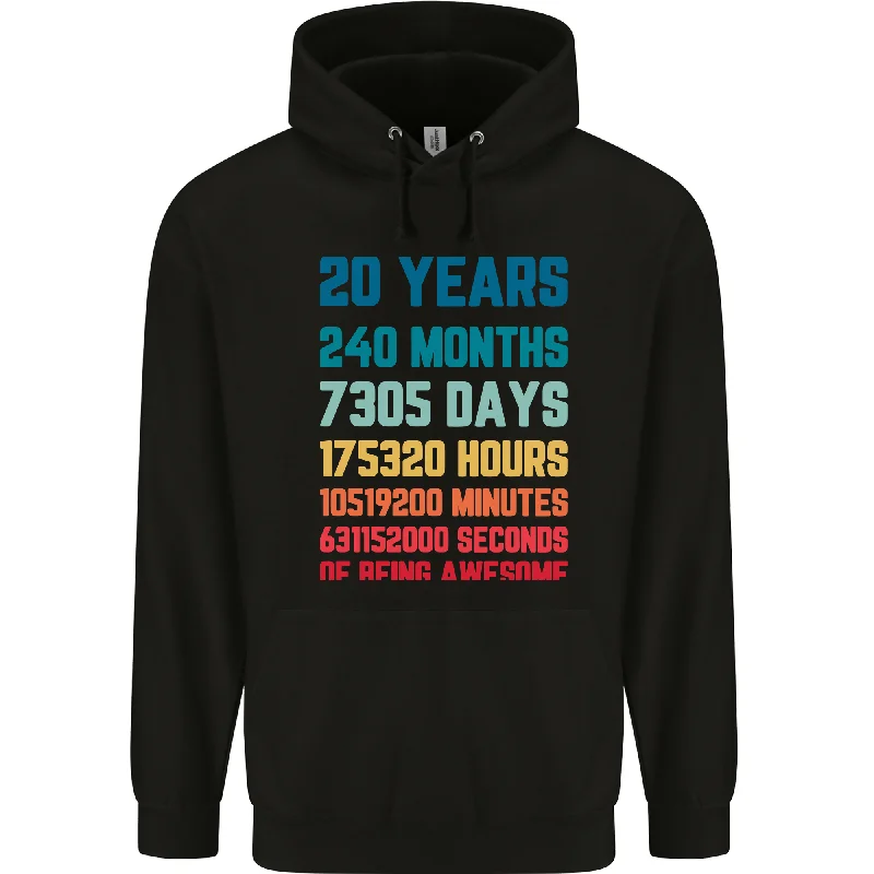 20th Birthday 20 Year Old Mens 80% Cotton Hoodie Hoodie with Print Artistic Unique