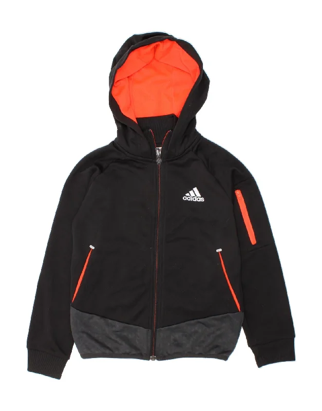 ADIDAS Boys Climalite Zip Hoodie Sweater 7-8 Years Black Polyester Hoodie with Zipper Versatile Modern ADIDAS Boys Climalite Zip Hoodie Sweater 7-8 Years Black Polyester Hoodie with Zipper Versatile Modern