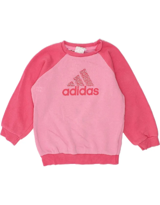 ADIDAS Girls Graphic Sweatshirt Jumper 2-3 Years Pink Cotton Hoodie with Raglan Sleeves Sporty Comfortable ADIDAS Girls Graphic Sweatshirt Jumper 2-3 Years Pink Cotton Hoodie with Raglan Sleeves Sporty Comfortable
