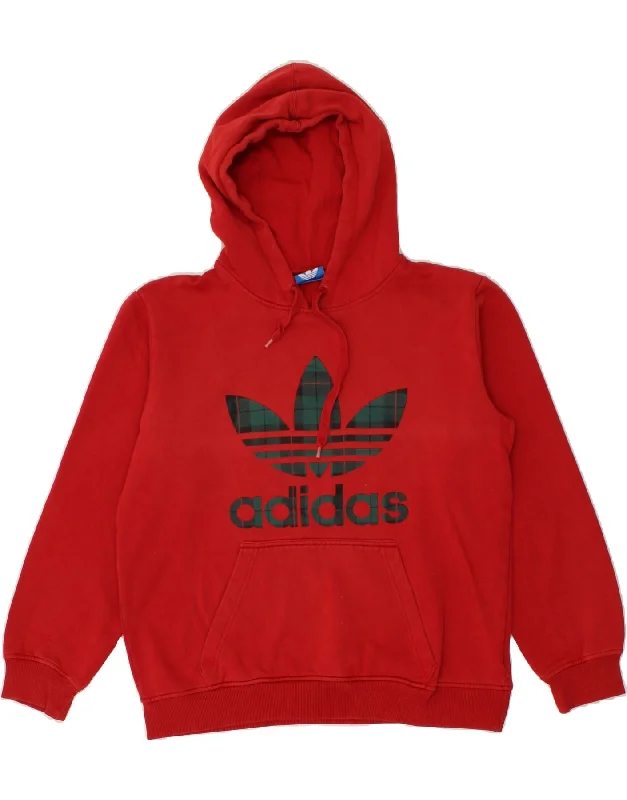 ADIDAS Mens Graphic Hoodie Jumper Medium Red Cotton Hoodie with High Neck Warm Protective ADIDAS Mens Graphic Hoodie Jumper Medium Red Cotton Hoodie with High Neck Warm Protective