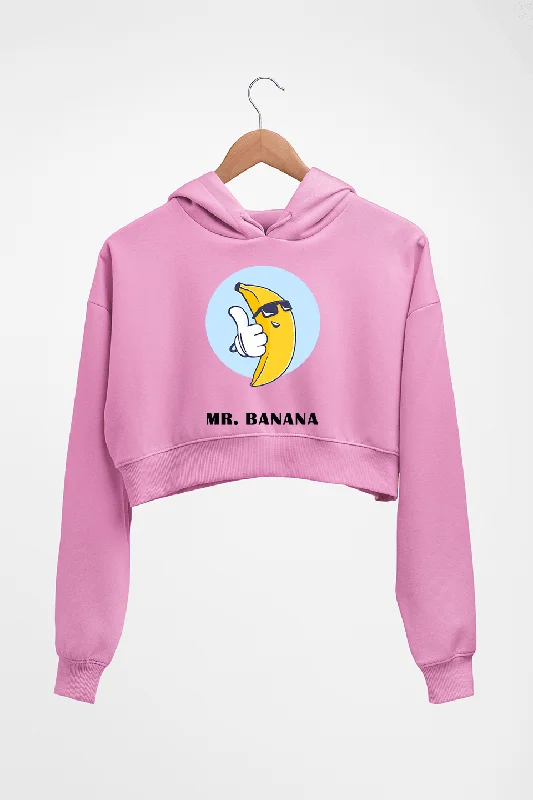 Banana Crop HOODIE FOR WOMEN Hoodie with Button Placket Classic Preppy