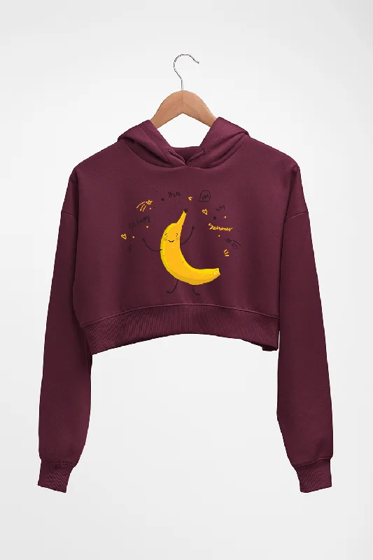 Banana Crop HOODIE FOR WOMEN Hoodie with Hidden Zipper Minimalist Clean