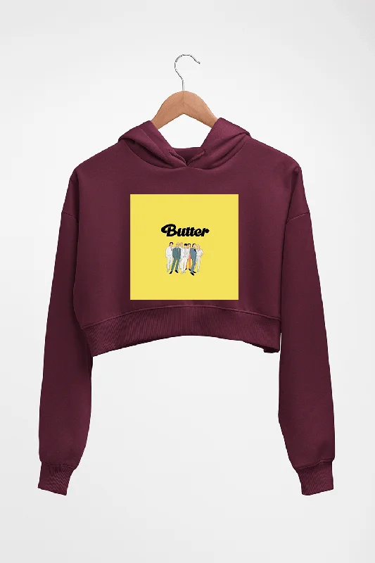BTS Butter Crop HOODIE FOR WOMEN Hoodie with Batwing Sleeves Loose Dramatic
