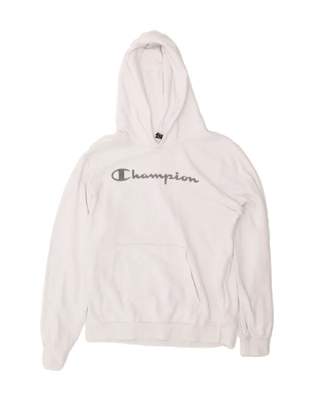 CHAMPION Boys Graphic Hoodie Jumper 15-16 Years 2XL White Cotton Hoodie with Strings Custom Fit Adjustable CHAMPION Boys Graphic Hoodie Jumper 15-16 Years 2XL White Cotton Hoodie with Strings Custom Fit Adjustable