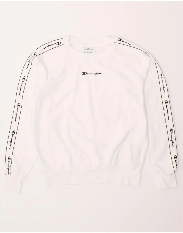 CHAMPION Mens Graphic Sweatshirt Jumper Small White Cotton Hoodie with Full-Zip Functional Layering CHAMPION Mens Graphic Sweatshirt Jumper Small White Cotton Hoodie with Full-Zip Functional Layering