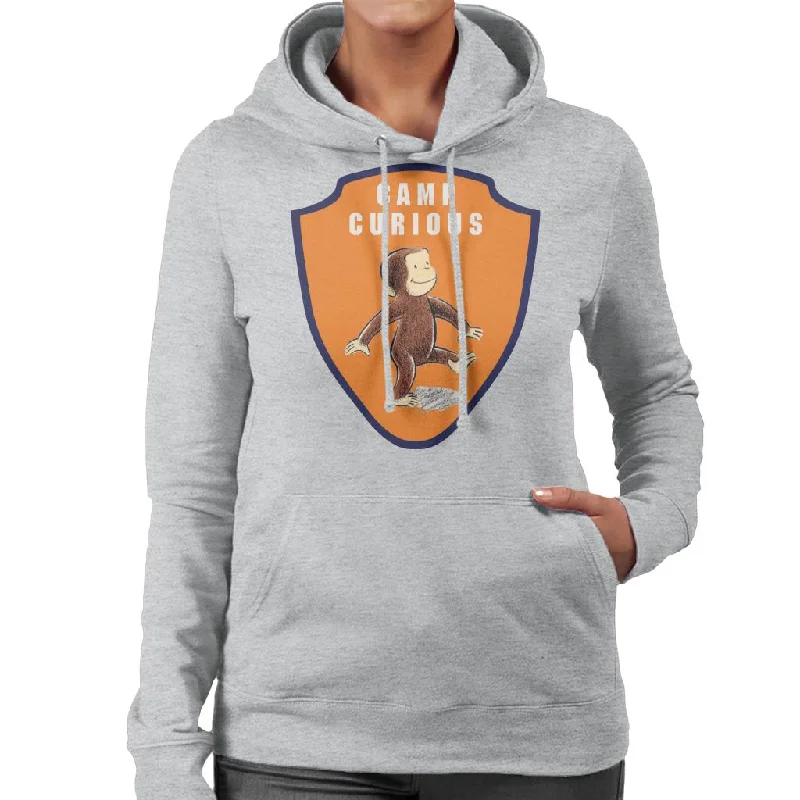 Curious George Camp Badge Women's Hooded Sweatshirt Hoodie with Crew Neck Simple Timeless Curious George Camp Badge Women's Hooded Sweatshirt Hoodie with Crew Neck Simple Timeless