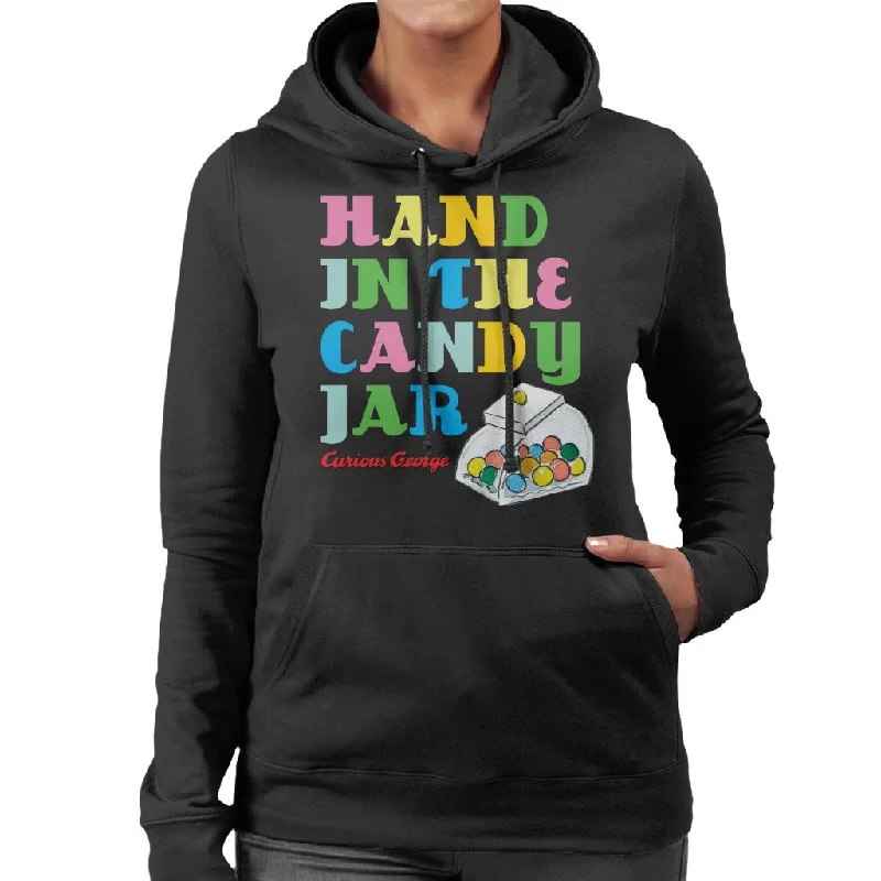 Curious George Hand In The Candy Jar Women's Hooded Sweatshirt Cotton Hoodie Fleece Lining Warmth Curious George Hand In The Candy Jar Women's Hooded Sweatshirt Cotton Hoodie Fleece Lining Warmth