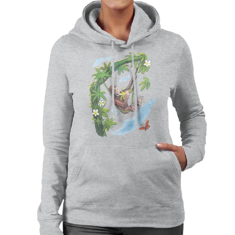 Curious George Vine Hammock And Banana Women's Hooded Sweatshirt Hoodie with Logo Branding Identity Curious George Vine Hammock And Banana Women's Hooded Sweatshirt Hoodie with Logo Branding Identity