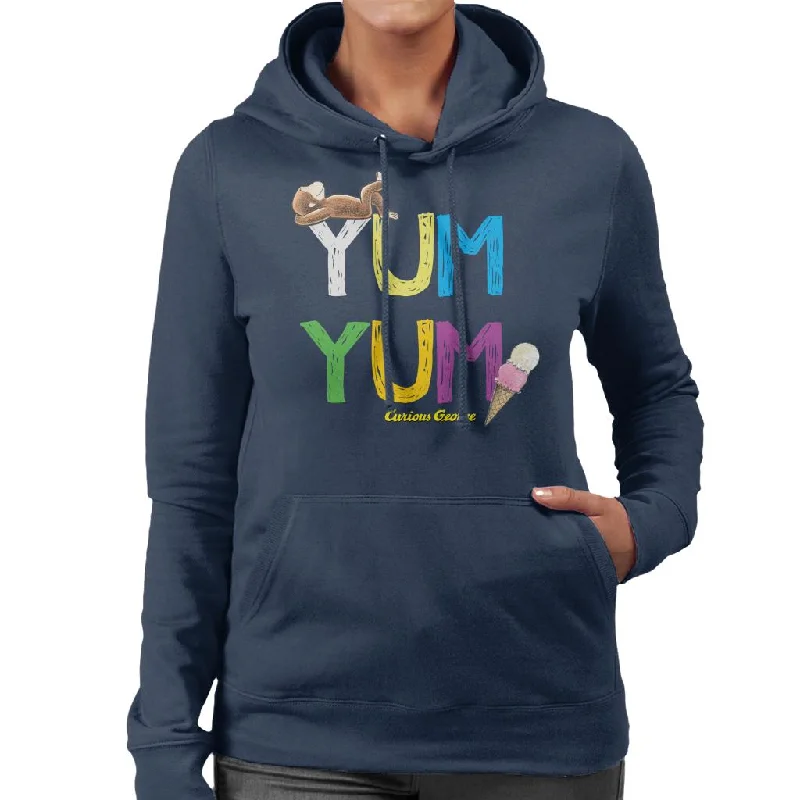 Curious George Yum Yum Ice Cream Women's Hooded Sweatshirt Hooded Sweatshirt Casual Wear Street Style Curious George Yum Yum Ice Cream Women's Hooded Sweatshirt Hooded Sweatshirt Casual Wear Street Style