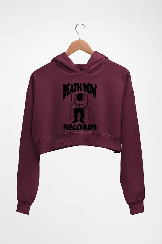 Death Row Records Crop HOODIE FOR WOMEN Hoodie with Exposed Zipper Edgy Industrial