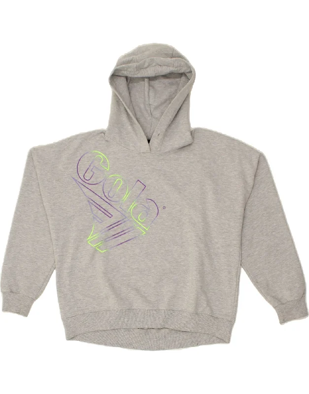 GOLA Womens Graphic Oversized Hoodie Jumper UK 16 Large Grey Cotton Hoodie with Zipper Placket Modern Functional GOLA Womens Graphic Oversized Hoodie Jumper UK 16 Large Grey Cotton Hoodie with Zipper Placket Modern Functional