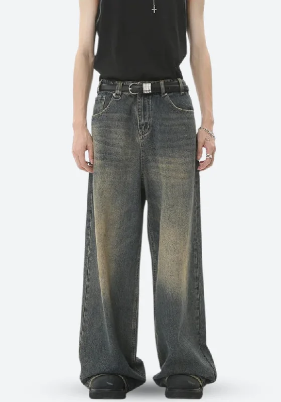 Grunge Wide Leg Denim Jeans Elegant Skinny Leg Jeans