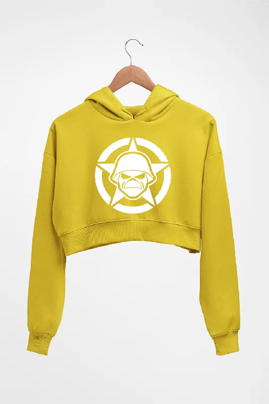 Iron Maiden Crop HOODIE FOR WOMEN Hoodie with Lace Feminine Delicate