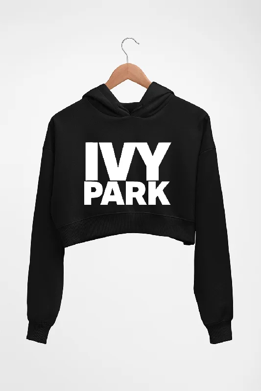Ivy Park Crop HOODIE FOR WOMEN Hoodie with Metallic Shiny Futuristic