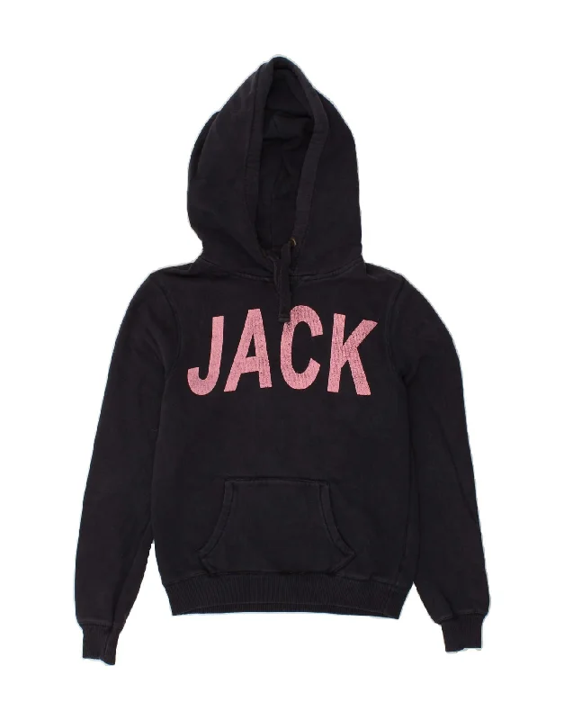 JACK WILLS Girls Graphic Hoodie Jumper 9-10 Years Navy Blue Cotton Graphic Hoodie Design Print JACK WILLS Girls Graphic Hoodie Jumper 9-10 Years Navy Blue Cotton Graphic Hoodie Design Print