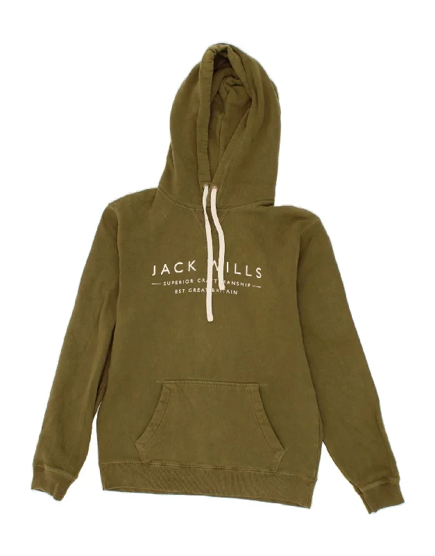 JACK WILLS Mens Graphic Hoodie Jumper XS Khaki Cotton Hoodie with Hem Applique Textured Unique JACK WILLS Mens Graphic Hoodie Jumper XS Khaki Cotton Hoodie with Hem Applique Textured Unique
