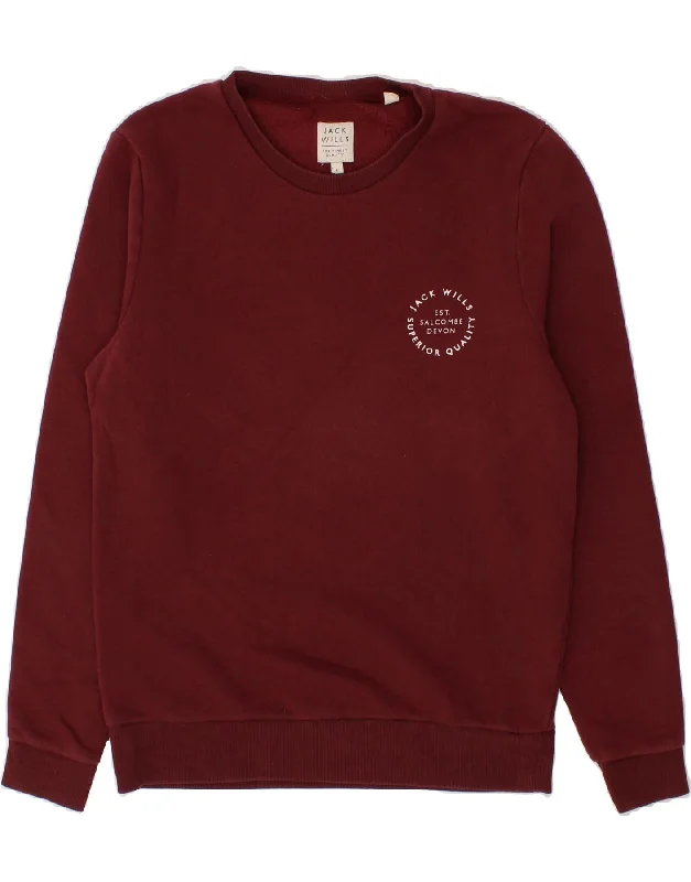 JACK WILLS Mens Sweatshirt Jumper Large Burgundy Cotton Hoodie with Neon Bright Vibrant JACK WILLS Mens Sweatshirt Jumper Large Burgundy Cotton Hoodie with Neon Bright Vibrant