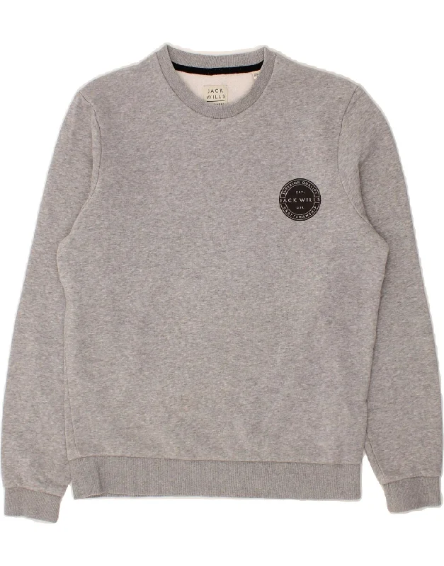 JACK WILLS Mens Sweatshirt Jumper Small Grey Cotton Hoodie with Metallic Shiny Futuristic JACK WILLS Mens Sweatshirt Jumper Small Grey Cotton Hoodie with Metallic Shiny Futuristic