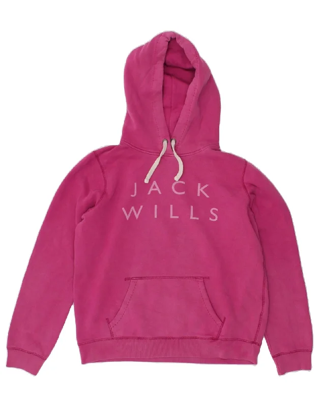 JACK WILLS Womens Graphic Hoodie Jumper UK 16 Large Pink Cotton Hoodie with Button Classic Timeless JACK WILLS Womens Graphic Hoodie Jumper UK 16 Large Pink Cotton Hoodie with Button Classic Timeless