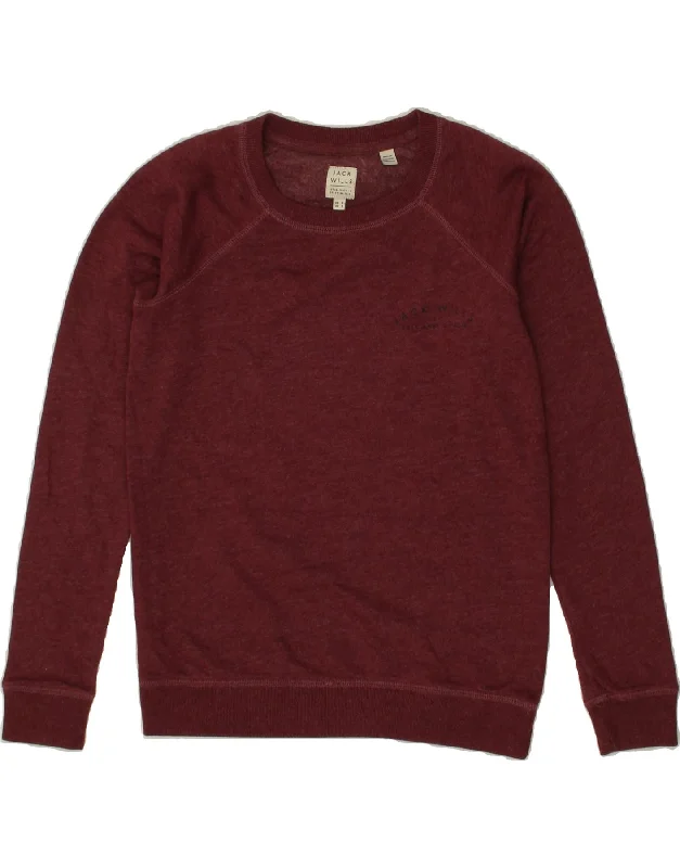 JACK WILLS Womens Sweatshirt Jumper UK 8 Small Burgundy Cotton Hoodie with Distressed Vintage Worn JACK WILLS Womens Sweatshirt Jumper UK 8 Small Burgundy Cotton Hoodie with Distressed Vintage Worn