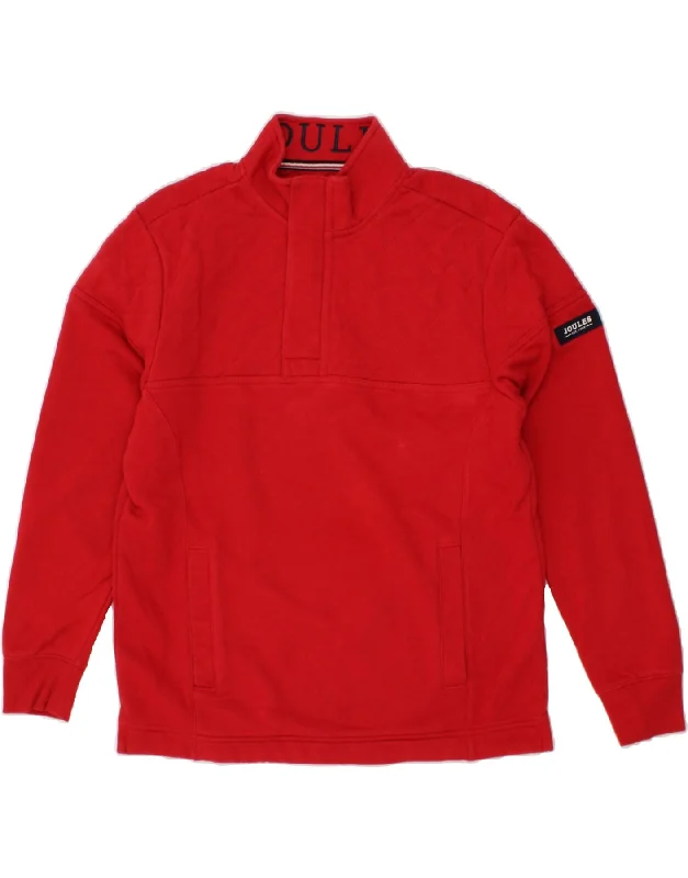JOULES Mens Zip Neck Sweatshirt Jumper Large Red Cotton Hoodie with Back Slit Movement Comfort JOULES Mens Zip Neck Sweatshirt Jumper Large Red Cotton Hoodie with Back Slit Movement Comfort