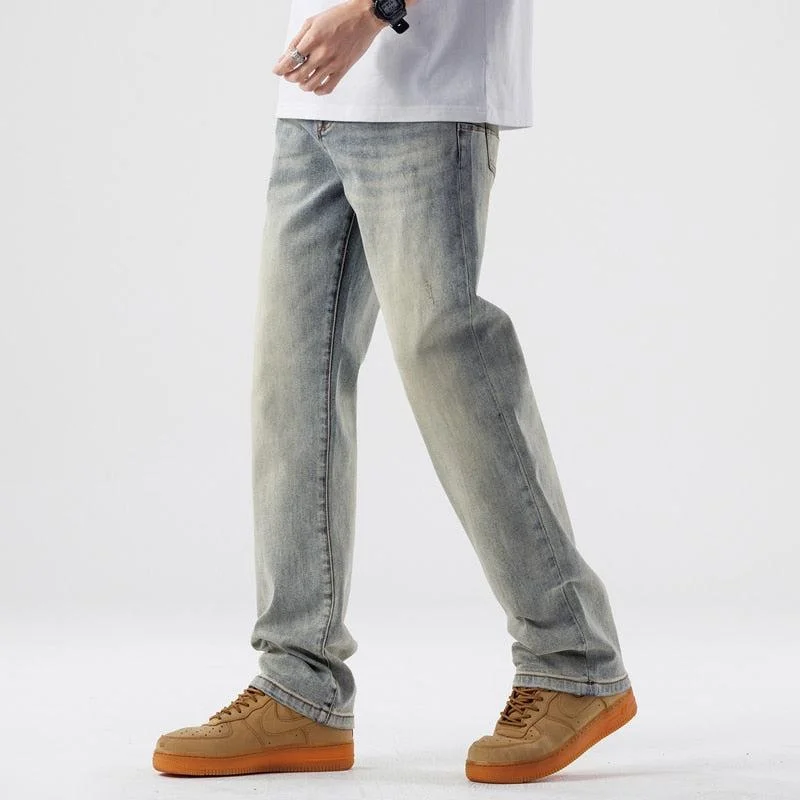 Light Wash Straight Leg Jeans Cozy Relaxed Fit Denim Jeans