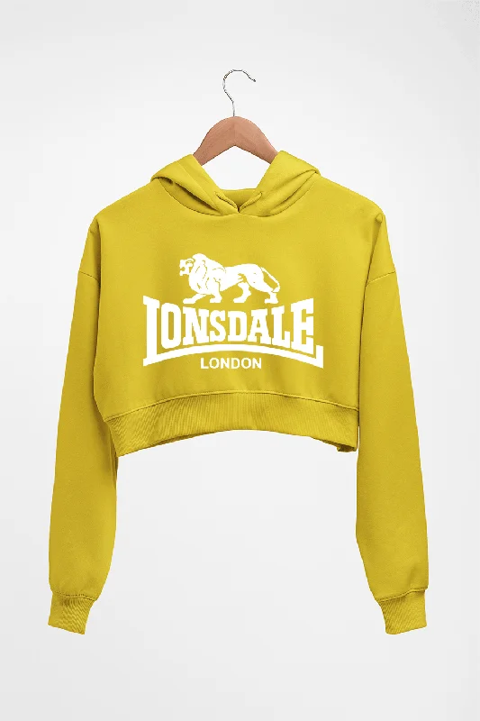 Lonsdale Crop HOODIE FOR WOMEN Hoodie with Puffed Sleeves Voluminous Trendy