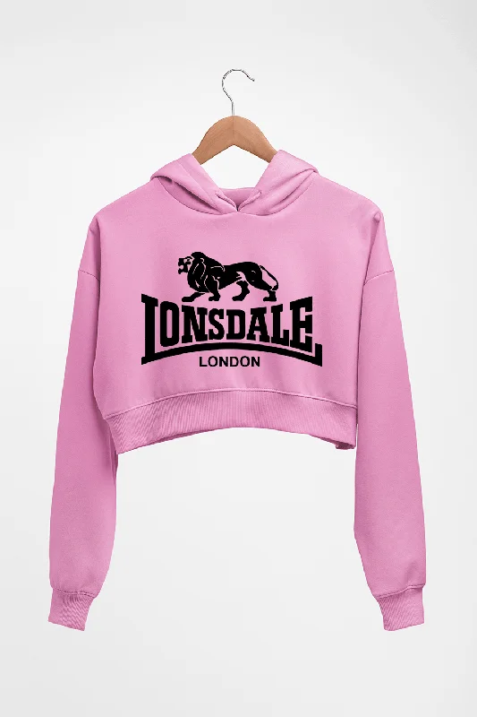 Lonsdale Crop HOODIE FOR WOMEN Hoodie with Elastic Cuffs Stretchable Comfortable